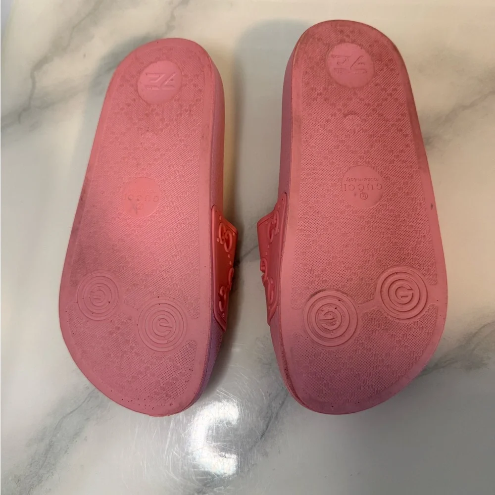 Gucci Pink Kids Slide Sandals